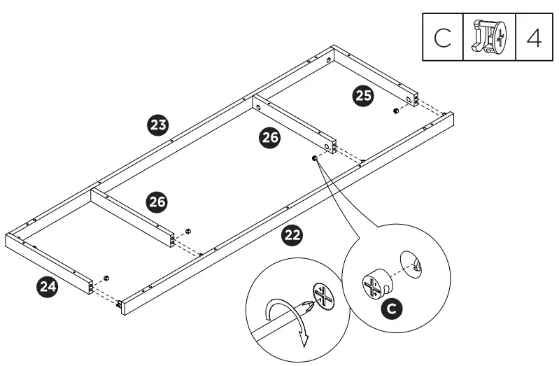 TURBRO Fireside FS58 Door TV Stand - Assembly 4