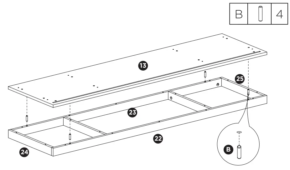 TURBRO Fireside FS58 Door TV Stand - Assembly 6