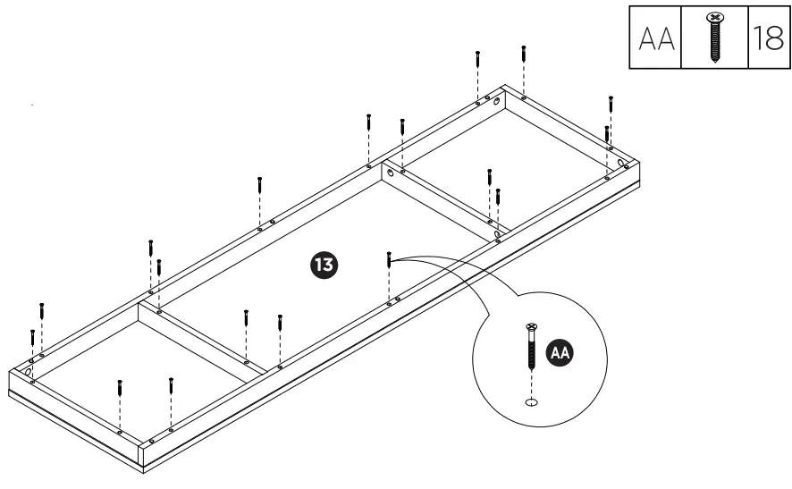 TURBRO Fireside FS58 Door TV Stand - Assembly 7