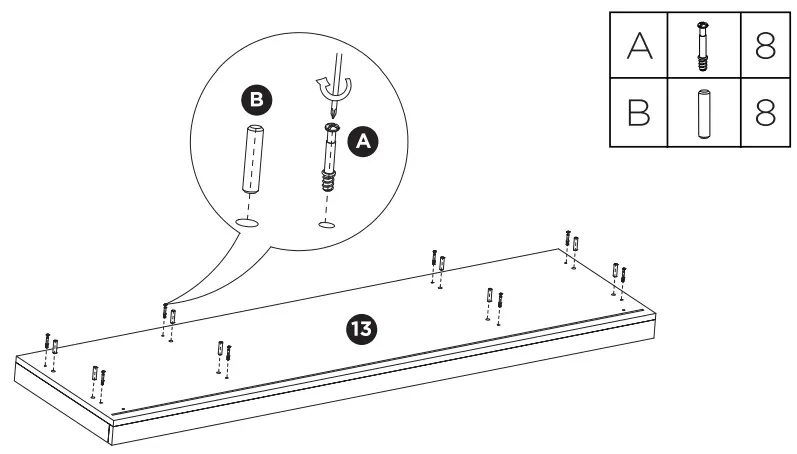TURBRO Fireside FS58 Door TV Stand - Assembly 8