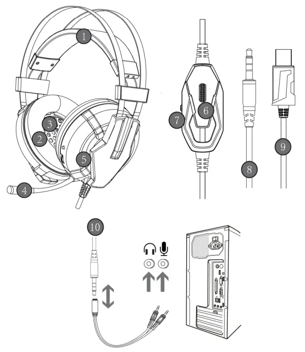 kogan KAGMHS35G8A G8 LED Gaming Headset-- OVERVIEW