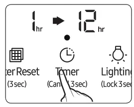 SAMSUNG AX40R3030WM Air Purifier - Timer function