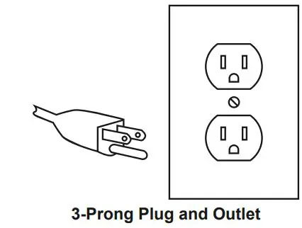 HARBOR FREIGHT 1678E-B Variable Speed Deep Cut Bandsaw Kit Owner's Manual - 3-prong plug and Outlet