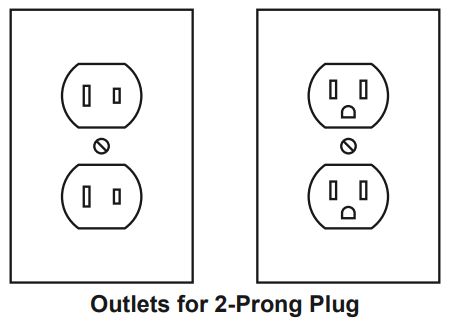 HARBOR FREIGHT 1678E-B Variable Speed Deep Cut Bandsaw Kit Owner's Manual - Outlets for 2-prong plug
