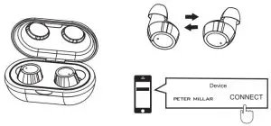 PETER MILLAR XH 23J True Wireless Bluetooth Earphones - AUTO PAIRING