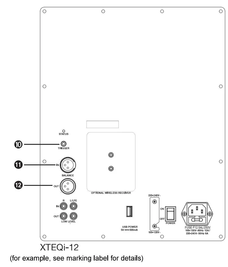 Nortek Security Control HRSi-8 Subwoofer Speaker Installation Guide - Amplifier Panel Features