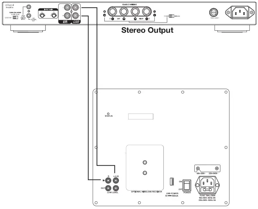 Nortek Security Control HRSi-8 Subwoofer Speaker Installation Guide - Connecting Your Subwoofer Stereo