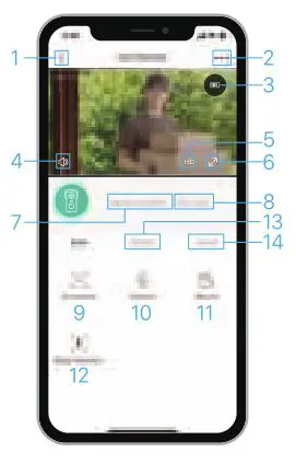 Meco WiFi Video Doorbell - Live view interface