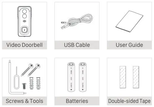 Meco WiFi Video Doorbell - what’s in the box
