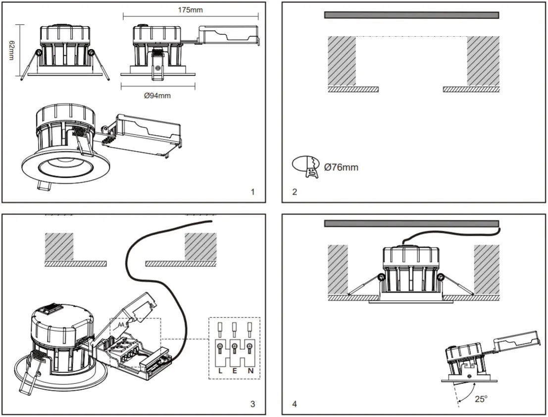 ROBUS RCT6CCT3 01 Downlight Cavan LED COB Tilt Dimmable