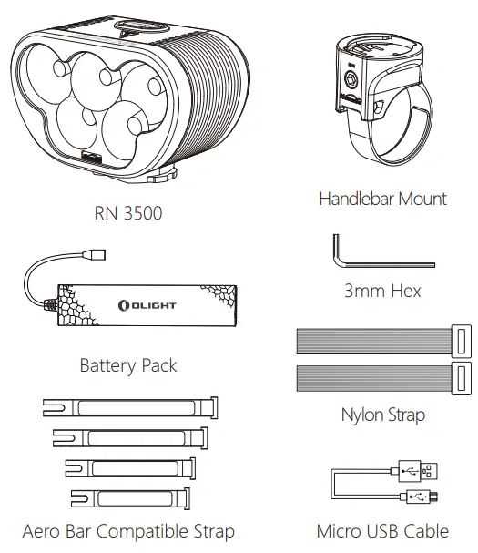OLIGHT RN 3500 Bike Light-IN THE BO