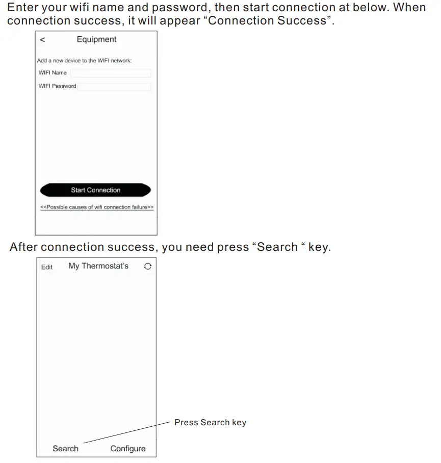 BEOK TGT70 WiFi Heating Thermostat Instruction Manual - Connection Thermostat with Phone