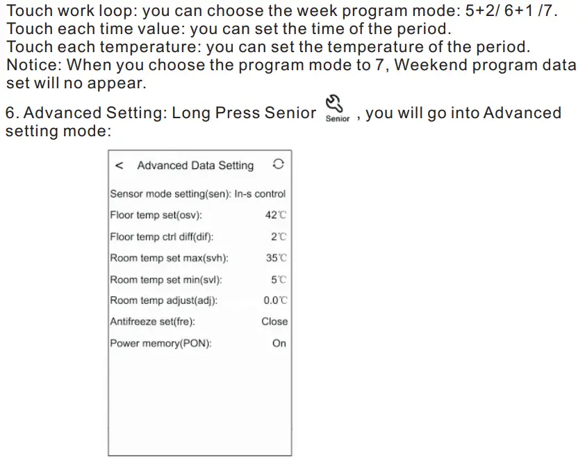 BEOK TGT70 WiFi Heating Thermostat Instruction Manual - Thermostat Setting through Phone Operation