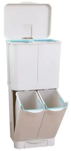 kogan OV45L4RECBA 45L 4 Compartment Recycling Bin