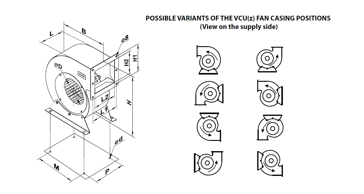 VENTS V16EN Centrifugal Fan In Scroll Casing fig 3