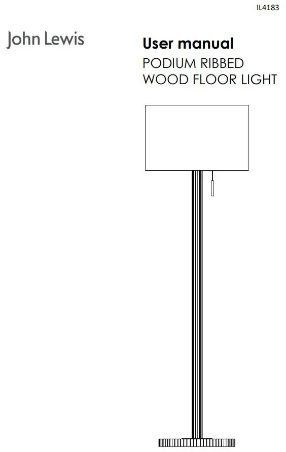 Johan Lewis Podium Ribbed Wood Floor Light User Manual