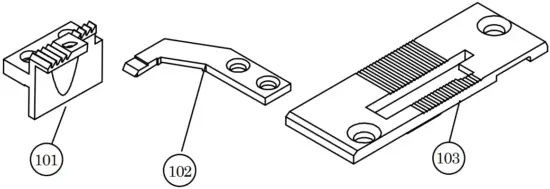 Fixed knife, and needle plate