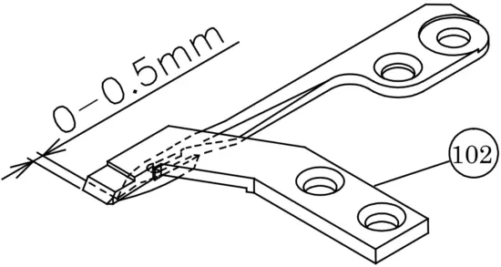 Initial position of movable knife