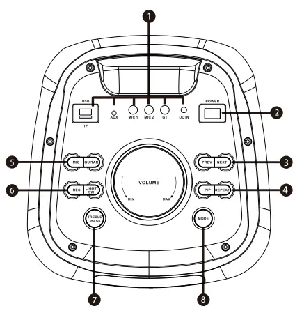 V-TAC VT-6282-2 40w Rechargeable Speaker Wired Microphone Rf Control & Handle-fig2