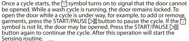 CARTERS DIRECT 400011508513 Washing Machine User Guide - OPENING THE DOOR, IF NECESSARY