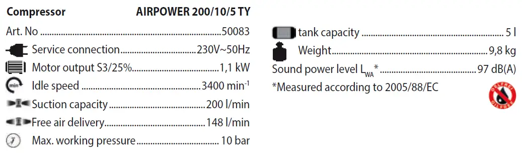 Gude-50083-Airpower-200-TY-Electric-Compressor-fig8