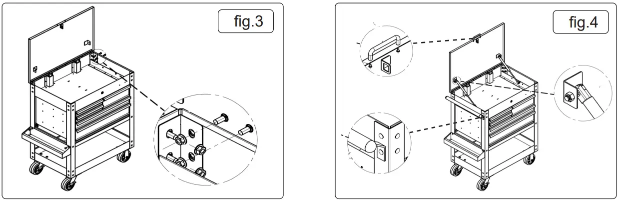SEALEY AP890M TROLLEY WITH 5 DRAWERS AND LOCKABLE - fig