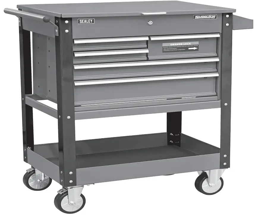 SEALEY AP890M TROLLEY WITH 5 DRAWERS AND LOCKABLE