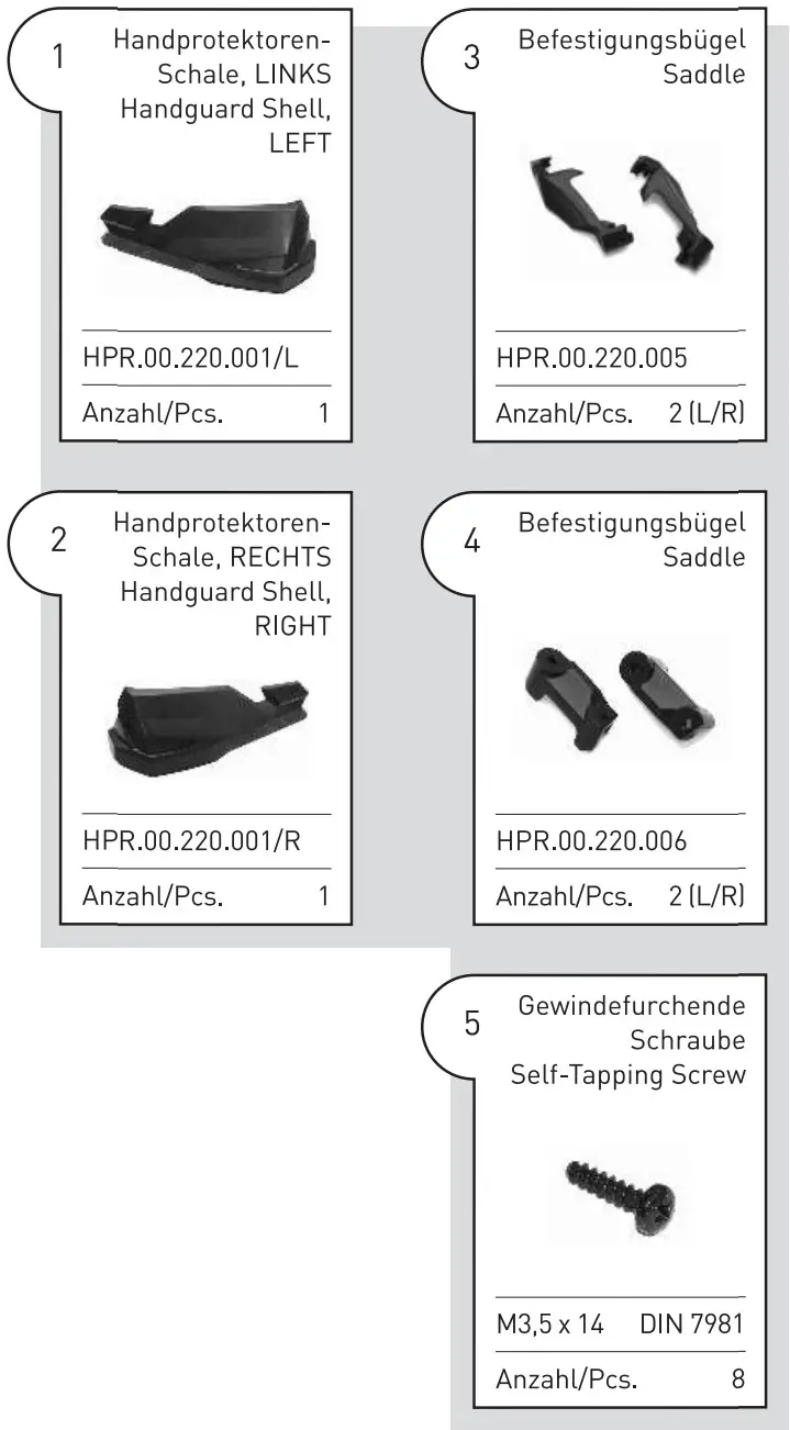 SW MOTECH HPR 00 666 20400 BK KOBRA Handguards for BMW G650X - Fig 1