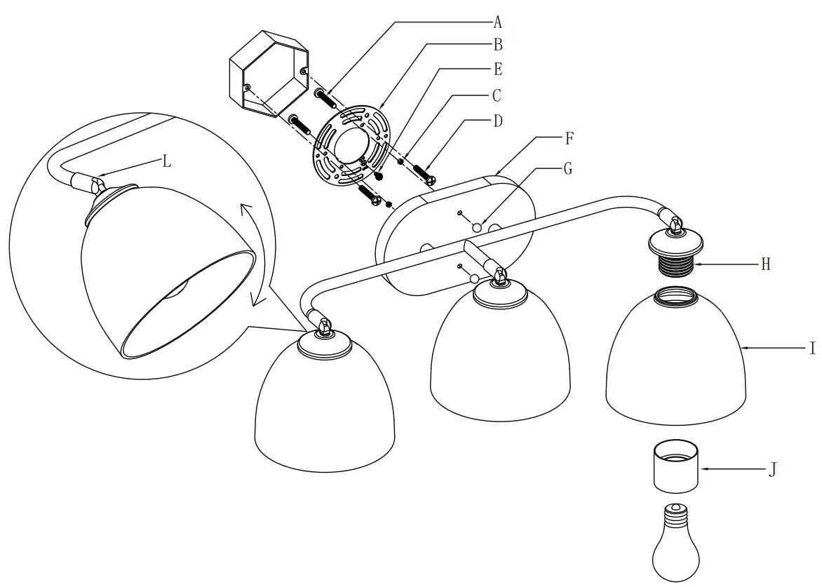 GOLDEN LIGHTING 6958 BA3 Roxie 3 Light Matte Black Clear Glass Semi Flush Mount - fig 5