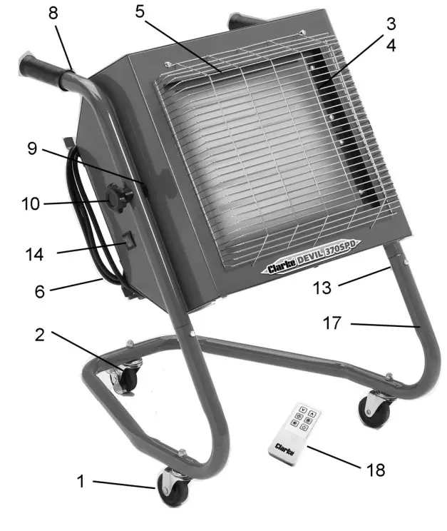 Clarke DEVIL 370SPD Quartz Halogen Heater - Fig 12