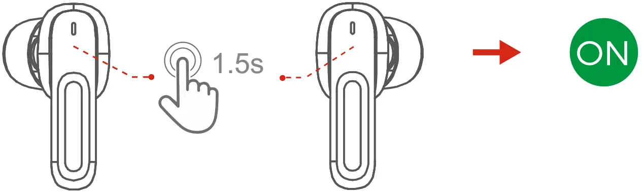 MARS GAMING MHub True Wireless Earbuds - Power On