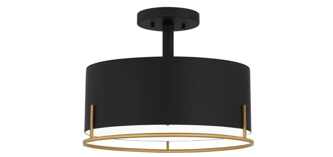 Quoizel Qsf5580mbk Alexa 3 Light 15 Inch Matte Black Semi-flush Mount Ceiling Light Installation Guide