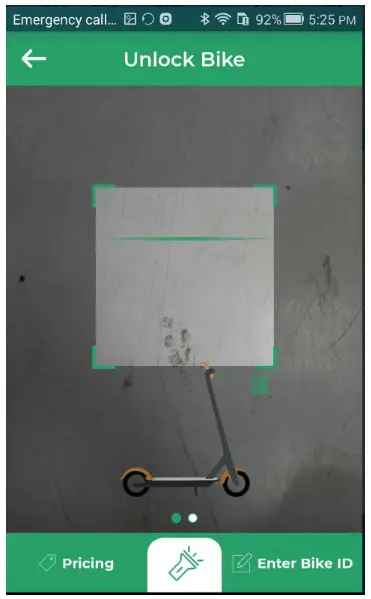 Omni Sharing Scooter IOT - Scan QR code page