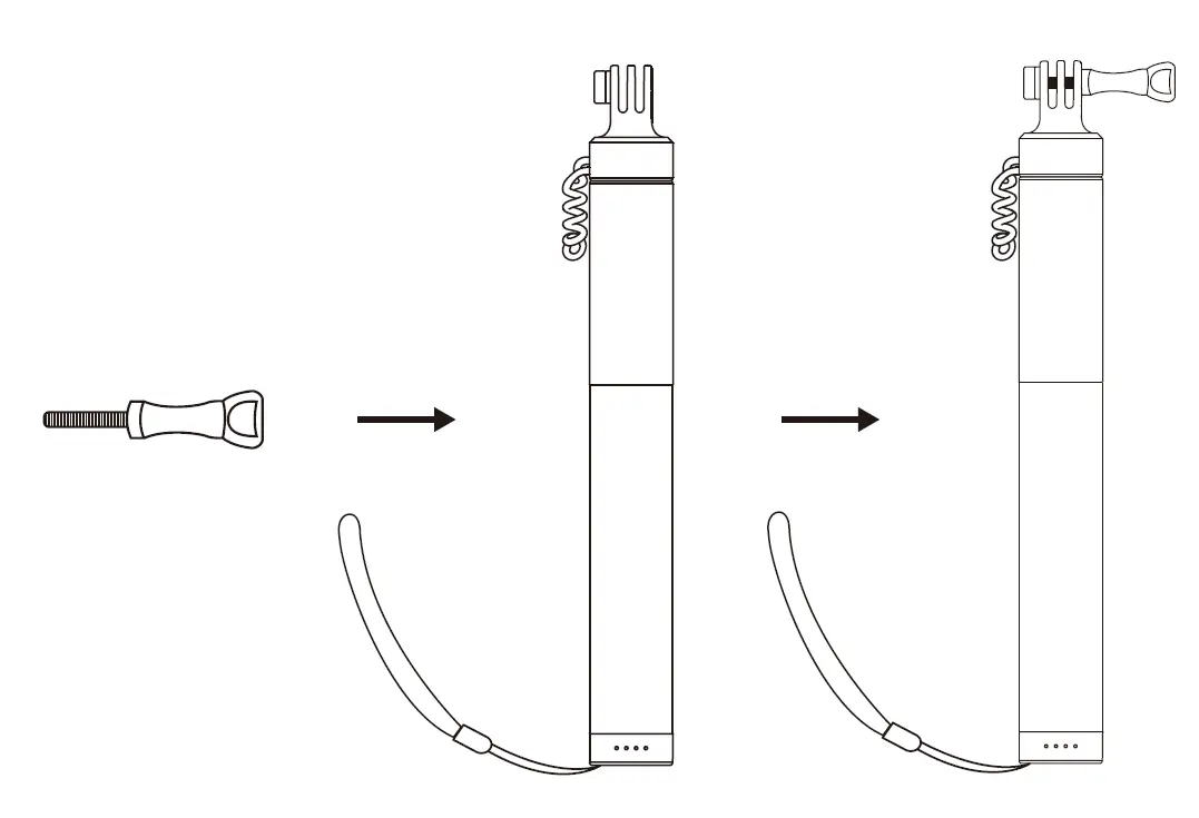 apeman SS200 Action Camera Rechargeable Selfie Stick 1