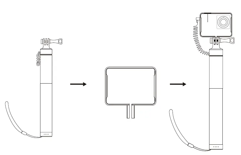 apeman SS200 Action Camera Rechargeable Selfie Stick 2