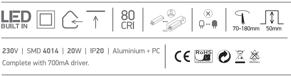 oneLIGHT 50110CE Downlights Fixed LED-fig2