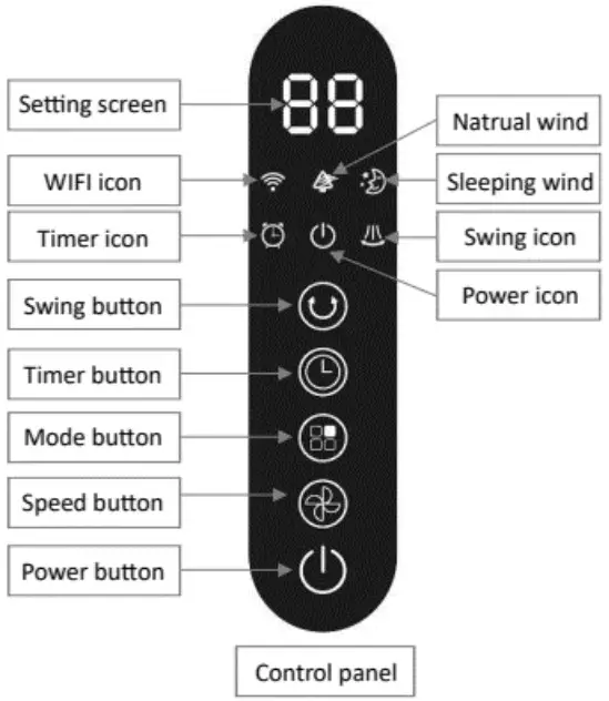 Goldair GCPF170 40cm Electronic Pedestal Fan with Wifi - Figure 1