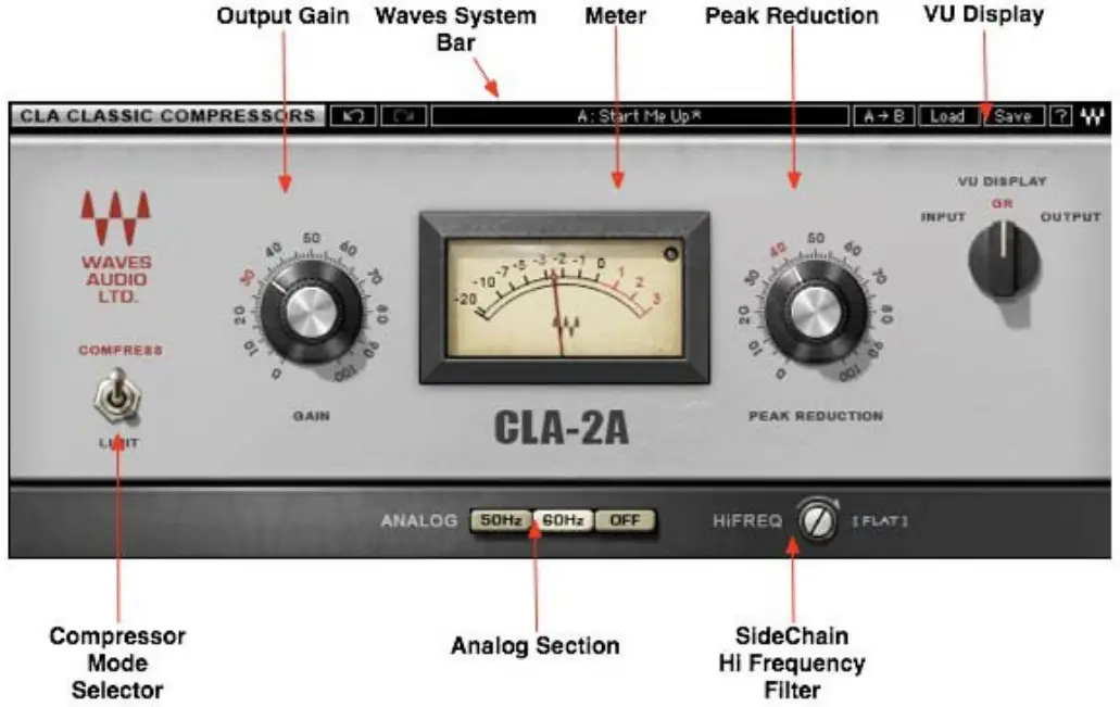 WAVES CLA-2A Compressor Limiter Plungin -Chapter 3