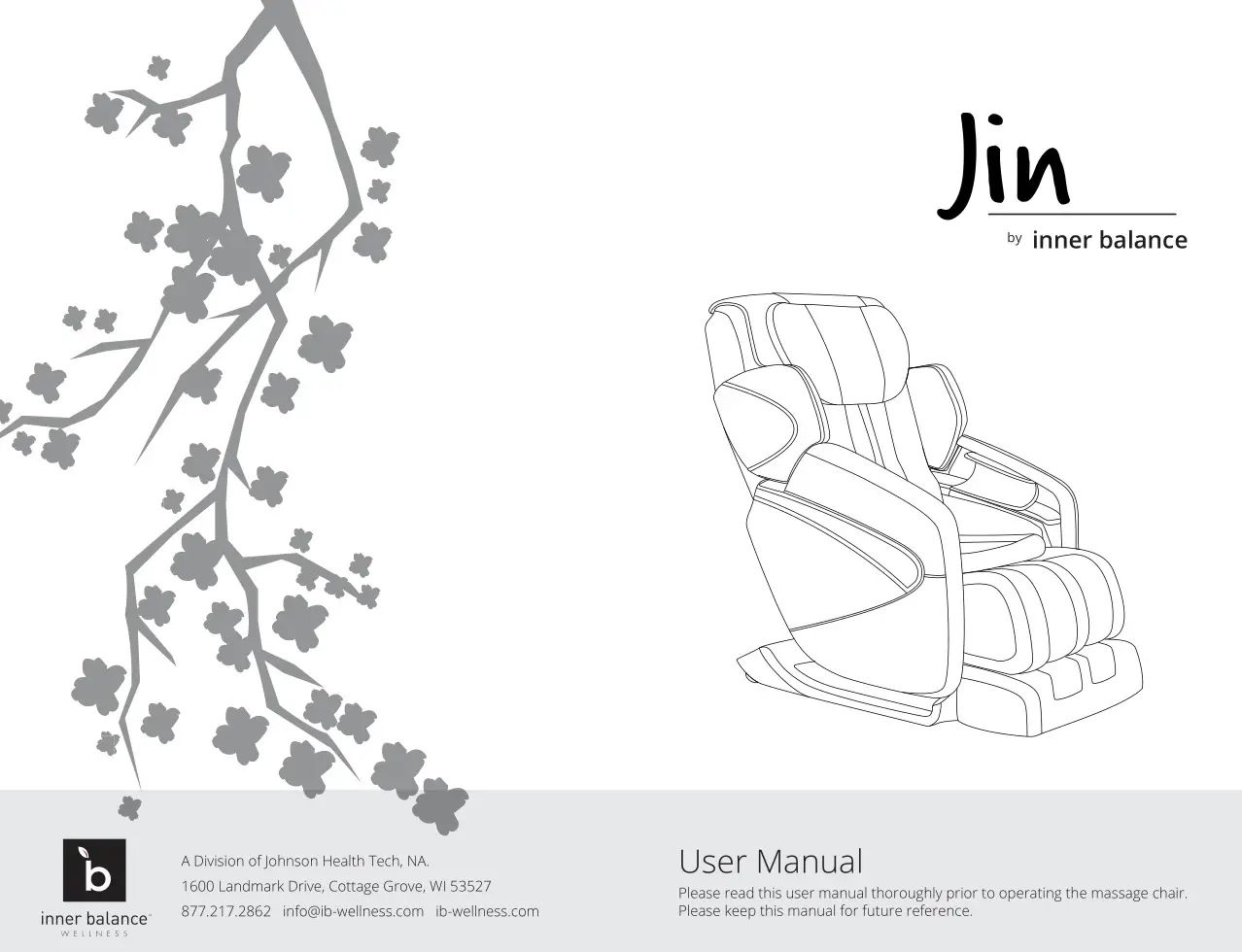Inner Balance Wellness Jin Massage Chair User Manual