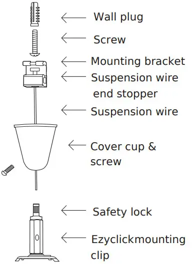 MONDOLUX MK03SS, MK04SS Power Track 3 Circuit Surface Mounted Suspended - fig2