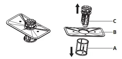 IKEA LAGAN 60cm Integrated Dishwasher Instruction Manual - First pull the filter (A) out of the filter assembly by compressing it gently