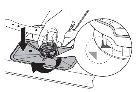 IKEA LAGAN 60cm Integrated Dishwasher Instruction Manual - Insert the filter assembly into position, and turn it clockwise until it locks