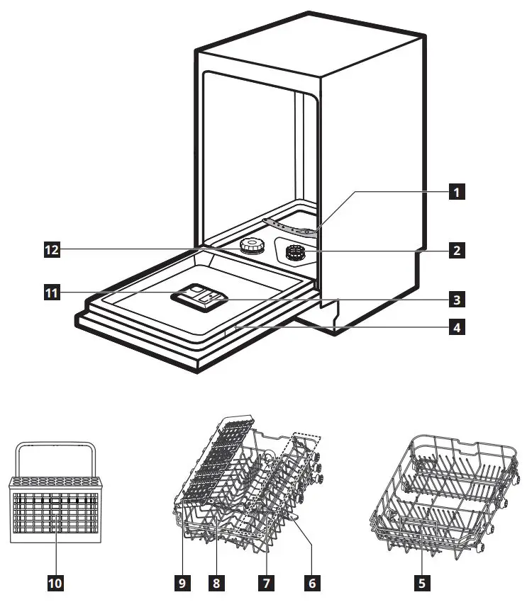 IKEA LAGAN 60cm Integrated Dishwasher Instruction Manual - Product overview