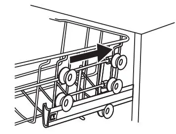 IKEA LAGAN 60cm Integrated Dishwasher Instruction Manual - Slide the upper basket in