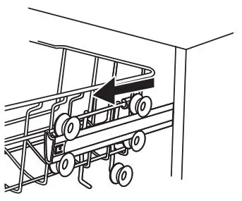 IKEA LAGAN 60cm Integrated Dishwasher Instruction Manual - Slide the upper basket out of the appliance