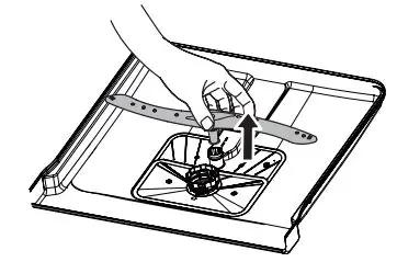 IKEA LAGAN 60cm Integrated Dishwasher Instruction Manual - To detach the lower spray arm from the bottom of the appliance