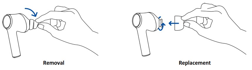 RAZER Hammerhead Hyperspeed Wireless Gaming Earbuds - USING THE SILICONE EAR TIPS 1