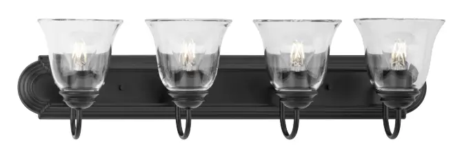 PROGRESS LIGHTING P300392 31M Clear Glass 30 in 4 Light Matte Black Traditional Vanity Light