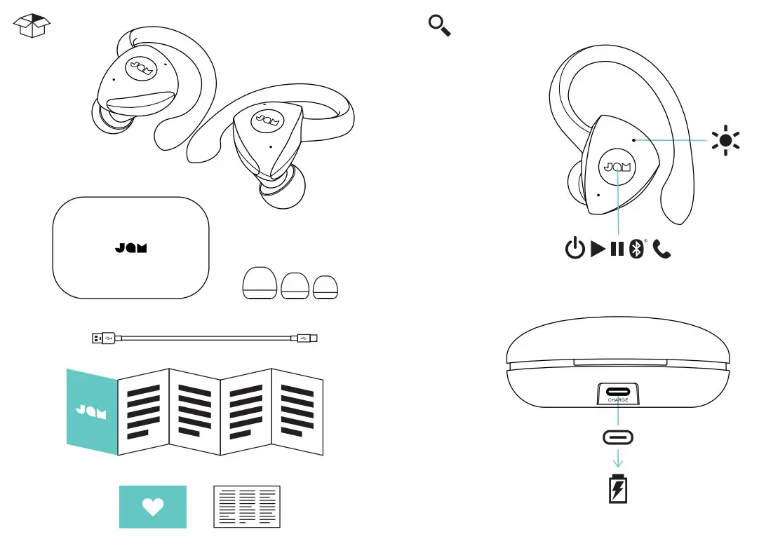 JaM HX-EP525-BK IB Athlete True Wireless Earbuds - 1