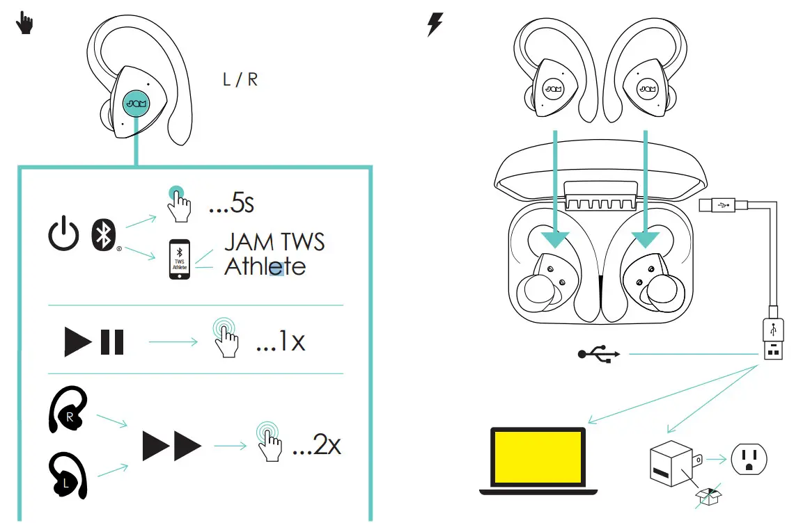 JaM HX-EP525-BK IB Athlete True Wireless Earbuds - 5
